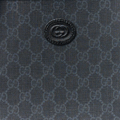 Gucci GG Supreme Monogram Azalea Calfskin Retro Interlocking G Wristlet Messenger Bag Black 9 of 11