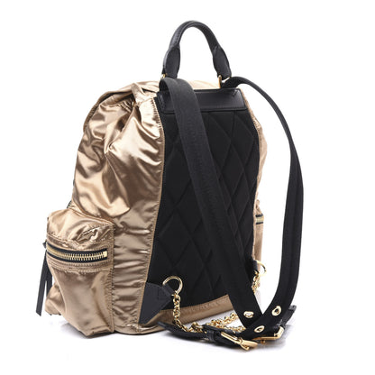 Burberry Metallic Satin Nylon Medium Rucksack Backpack Gold 2 of 8