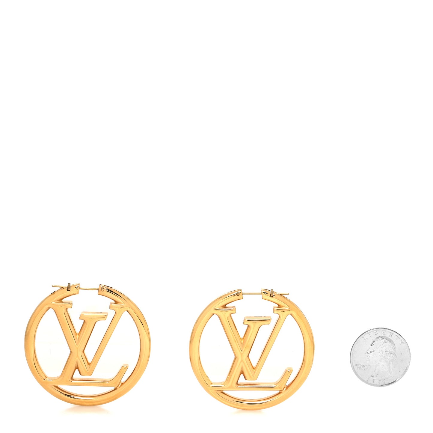 Metal Louise Hoop Earrings Gold