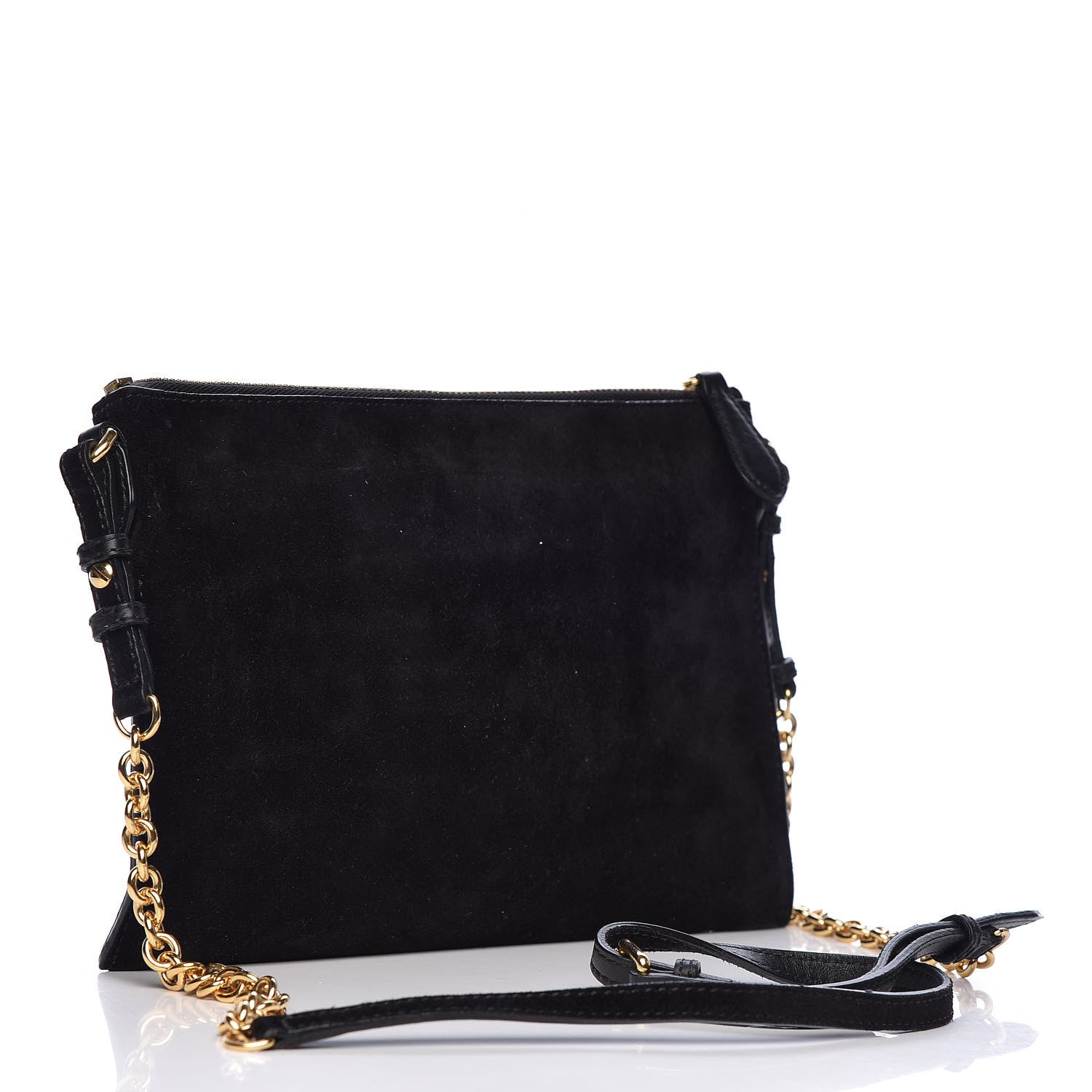 Burberry Suede Bow Buckle Crossbody Bag Black 3 of 9