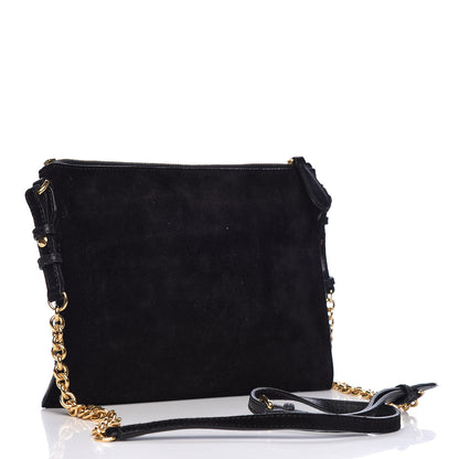 Burberry Suede Bow Buckle Crossbody Bag Black 3 of 9