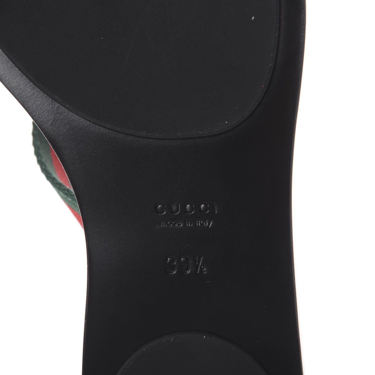 Gucci Nylon Guccissima Web Womens Thong Sandals 39.5 Green Red Black 14 of 14