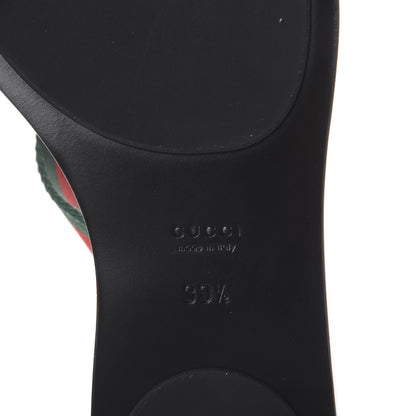 Gucci Nylon Guccissima Web Womens Thong Sandals 39.5 Green Red Black 14 of 14