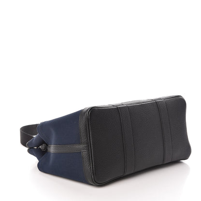 Hermes Toile Militaire Vache Country Garden Party Pockets 36 MM Tote Bleu Marine 4 of 10