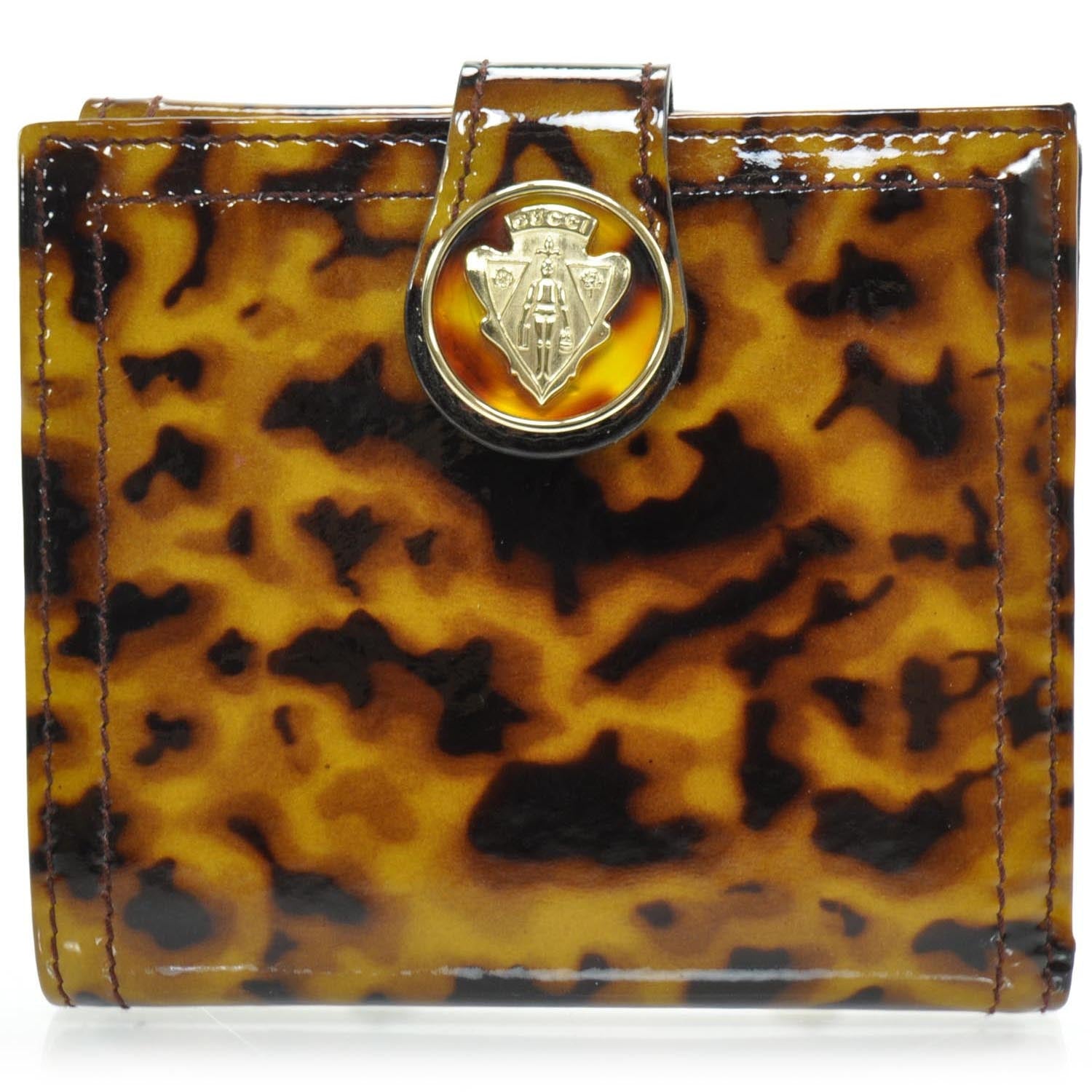 Gucci Patent Tortoise Compact Hysteria Wallet 1 of 9
