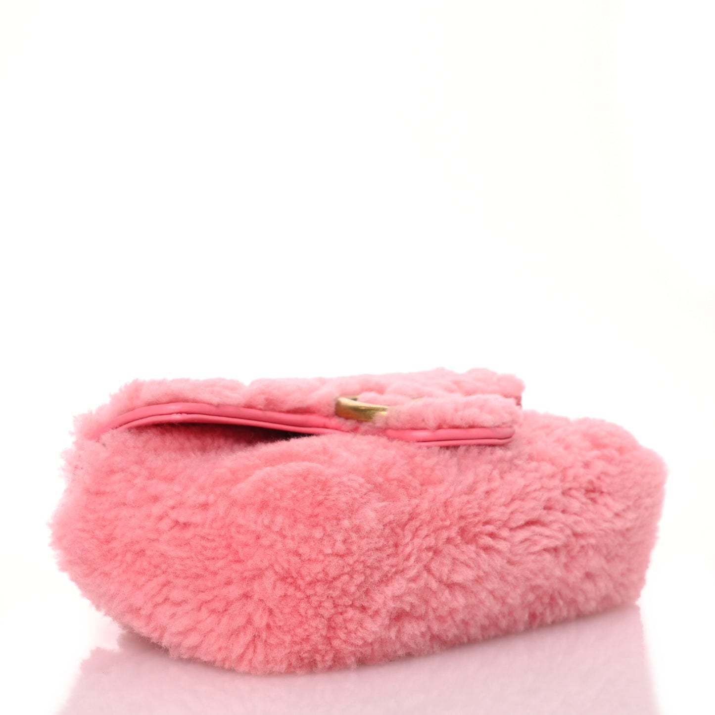 Shearling Matelasse Super Mini GG Marmont Shoulder Bag Lotus Pink