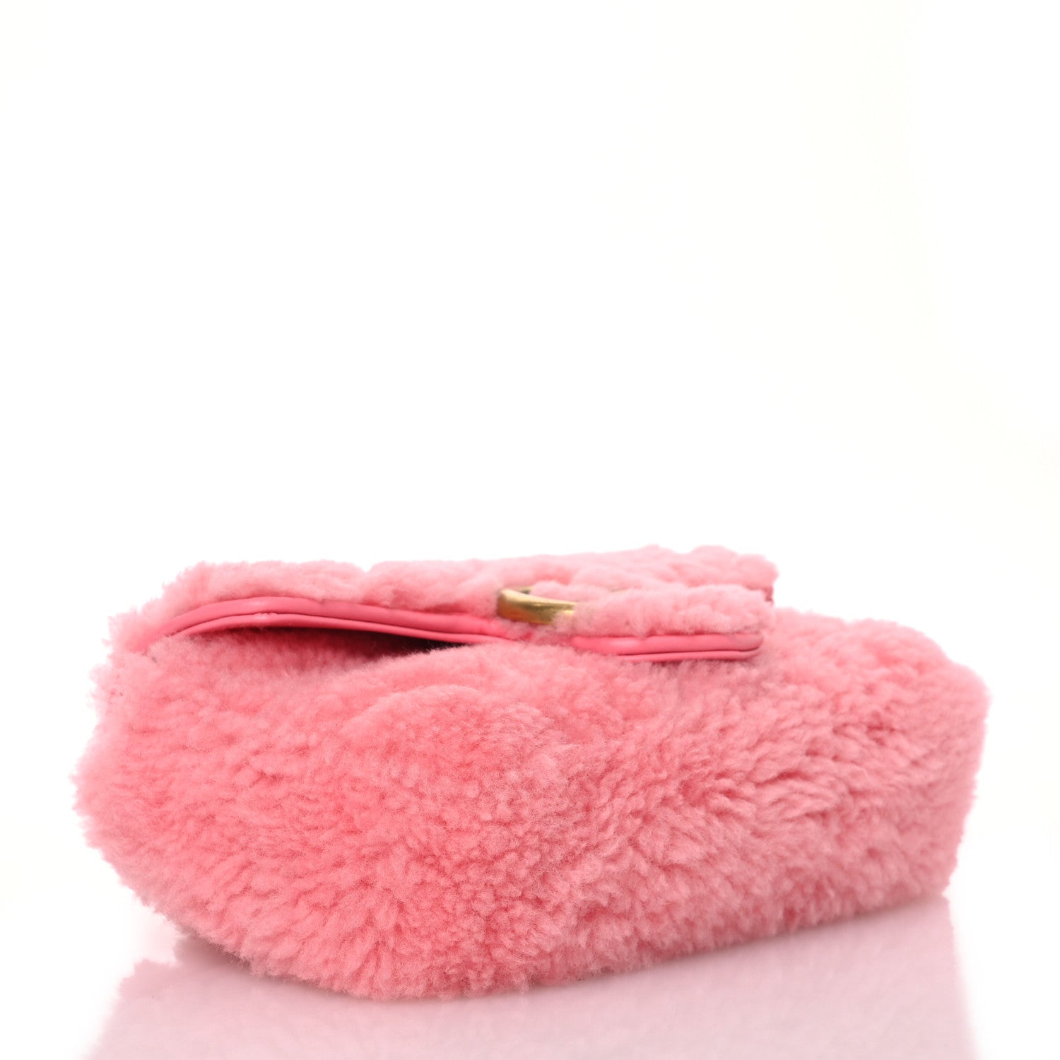 Gucci Shearling Matelasse Super Mini GG Marmont Shoulder Bag Lotus Pink 4 of 10
