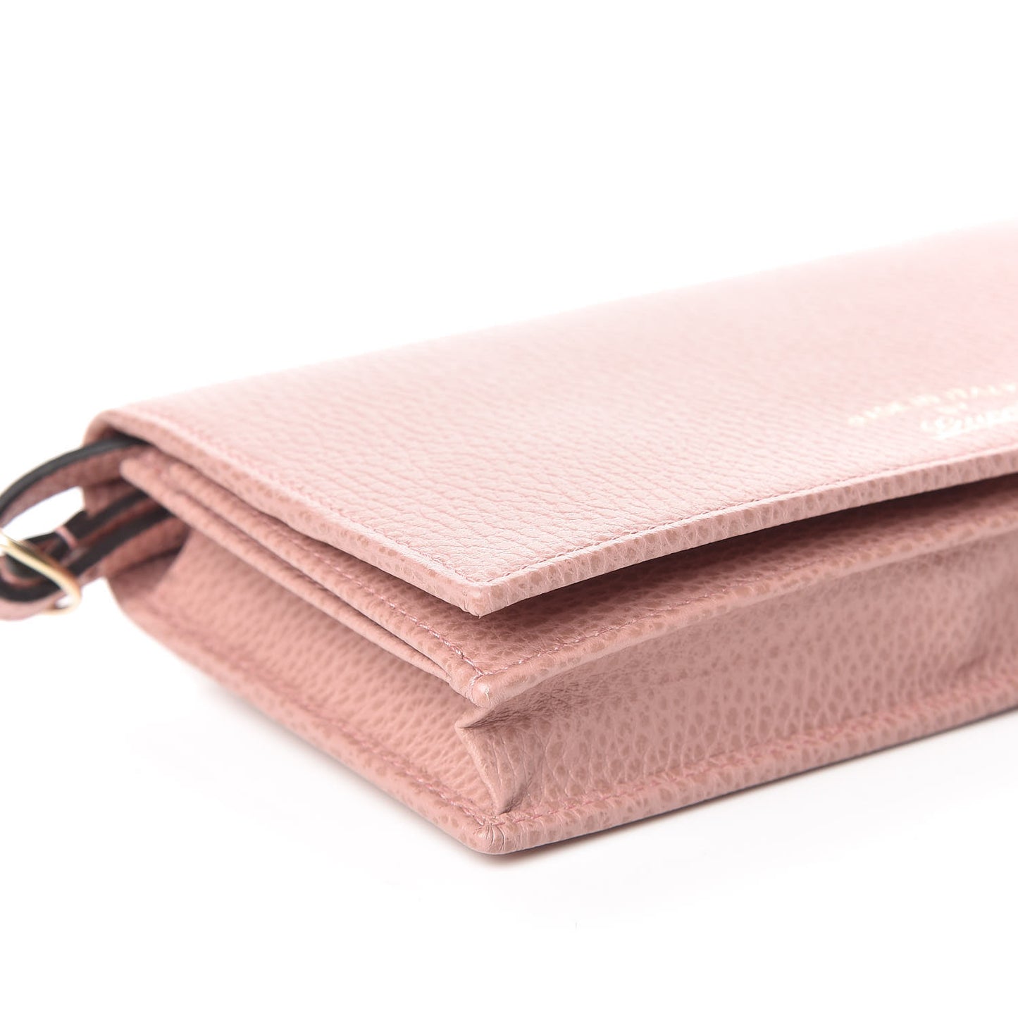 Dollar Calfskin Mini Swing Wallet Bag Soft Pink