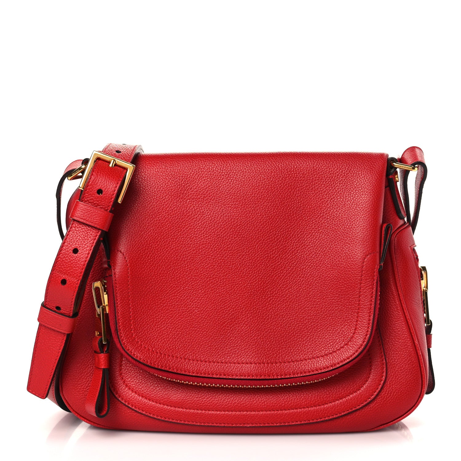 Tom Ford Grained Calfskin Medium Jennifer Crossbody Red 1 of 11