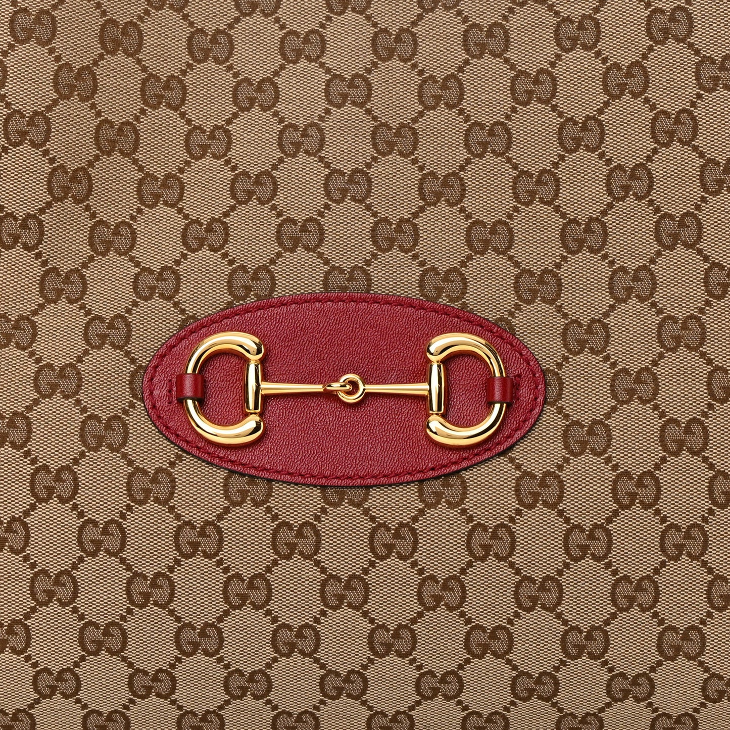 Monogram New Sakai Calfskin Lux Horsebit 1955 Tote Bag Beige Ebony New Cherry Red