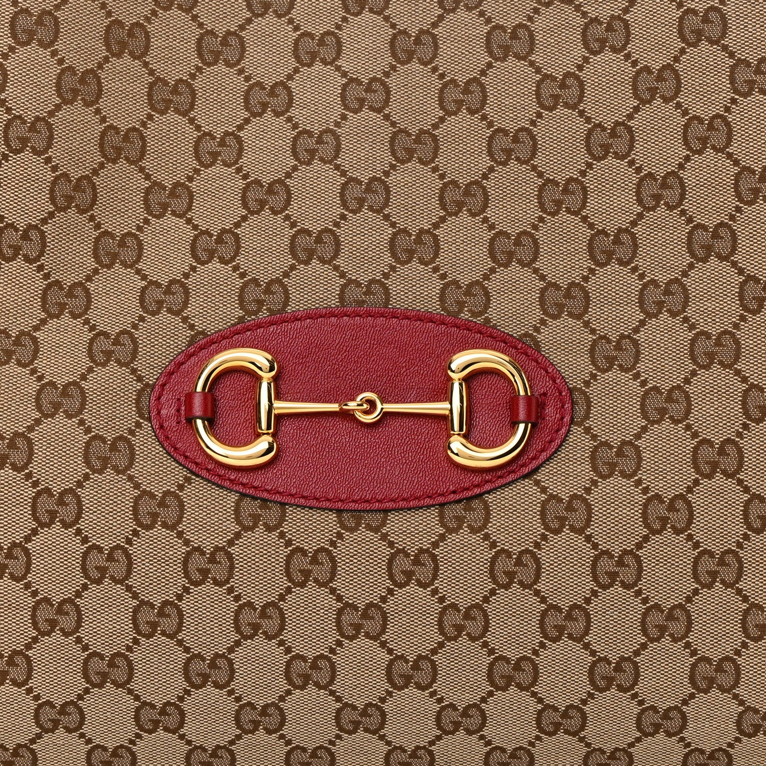 Gucci Monogram New Sakai Calfskin Lux Horsebit 1955 Tote Bag Beige Ebony New Cherry Red 8 of 13