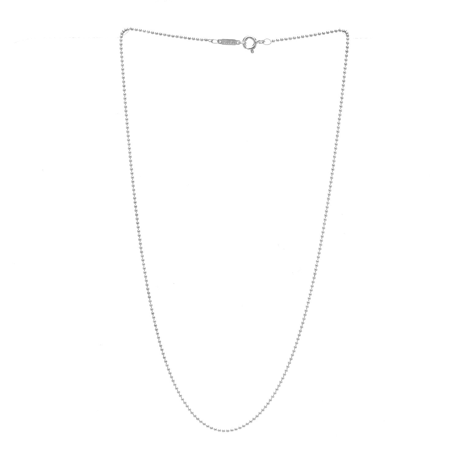 Tiffany Sterling Silver 1.2mm Bead Chain Necklace 16" 3 of 6