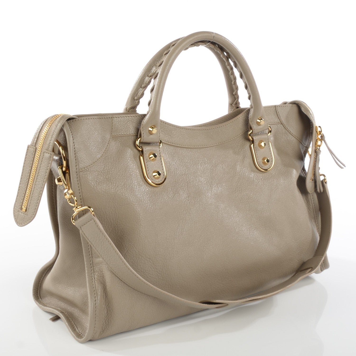 Balenciaga Chevre Gold Metallic Edge Hardware City Gris Taupe 6 of 11