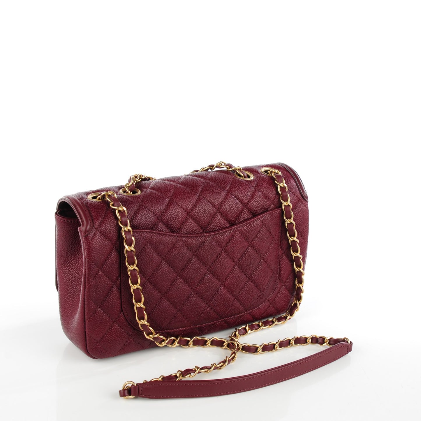 Caviar Quilted Medium CC Filigree Flap Burgundy