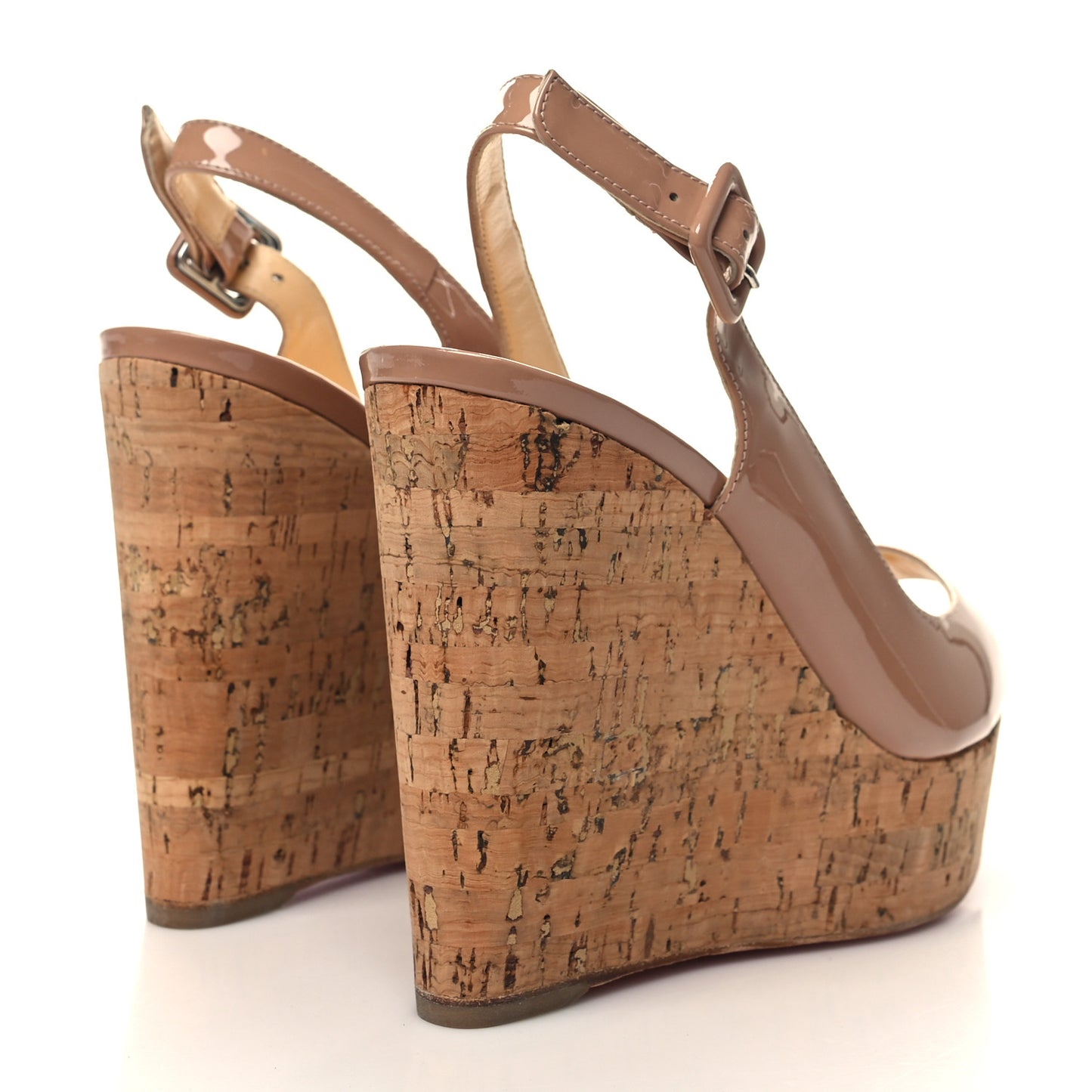 Patent Cork Une Plume Sling 120 Wedges 37 Nude
