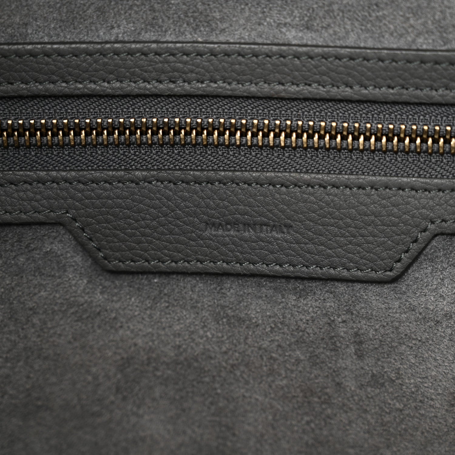Celine Drummed Calfskin Mini Luggage Kohl 6 of 20