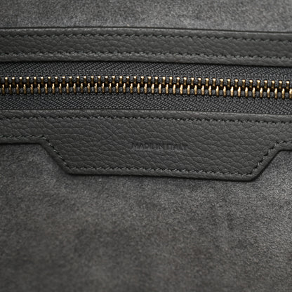 Celine Drummed Calfskin Mini Luggage Kohl 6 of 20