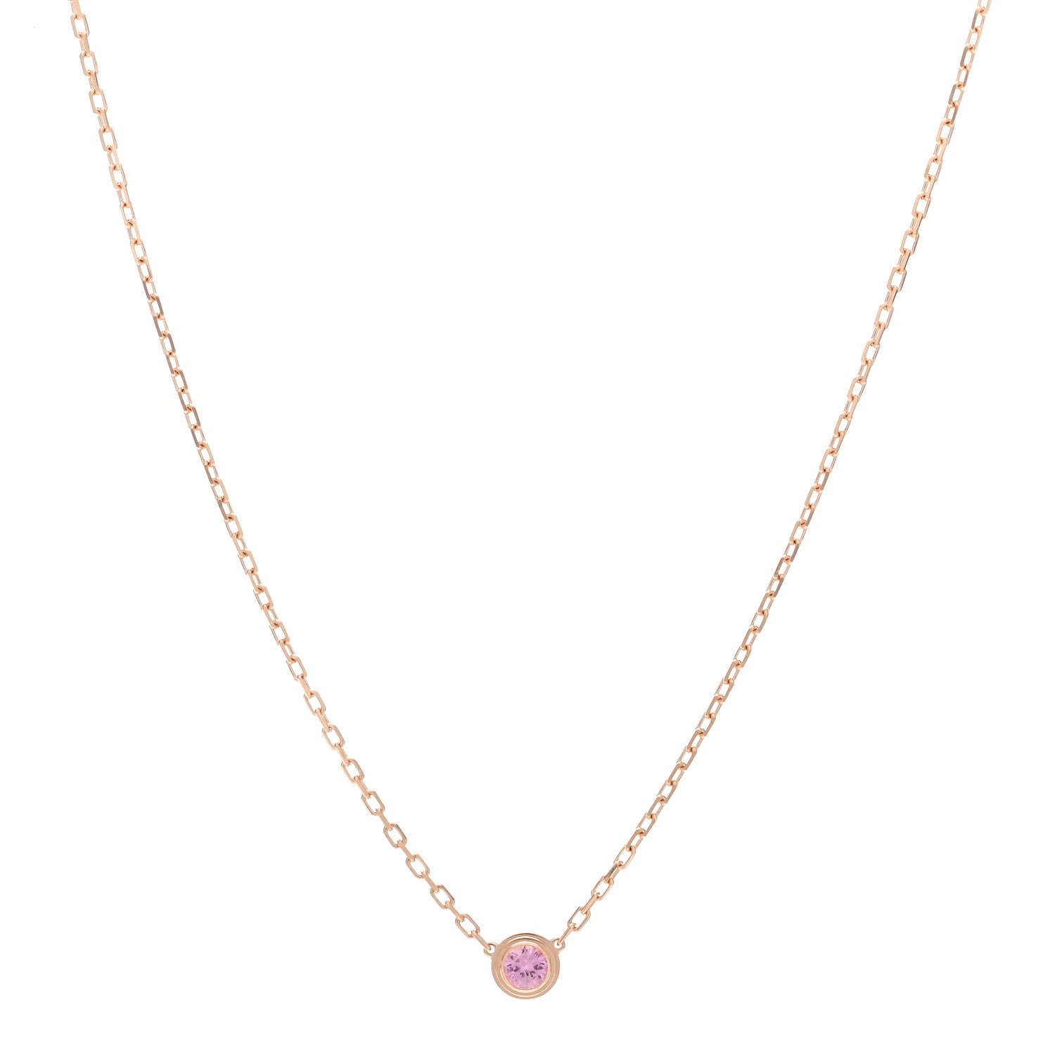 Cartier 18K Pink Gold Pink Sapphire D'Amour Pendant Necklace 1 of 7