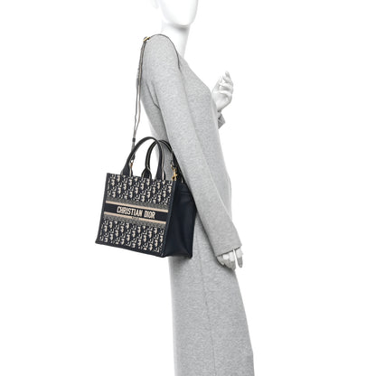 Christian Dior Oblique Calfskin Small Book Tote With Strap Blue Multicolor 2 of 9