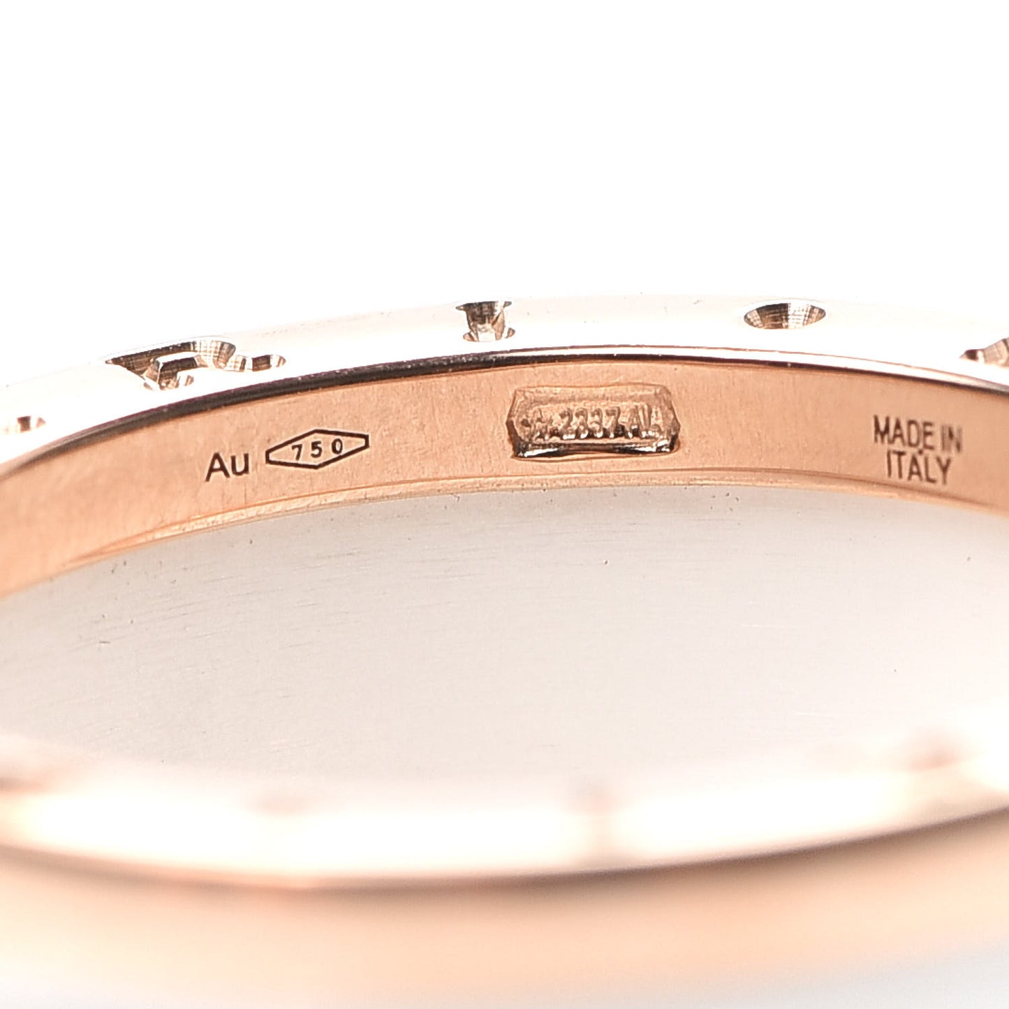 18K Rose Gold White Ceramic B.Zero1 Four-Band Ring 54 6.75