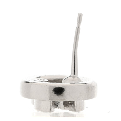 Chanel Crystal CC Round Earrings Silver 5 of 6