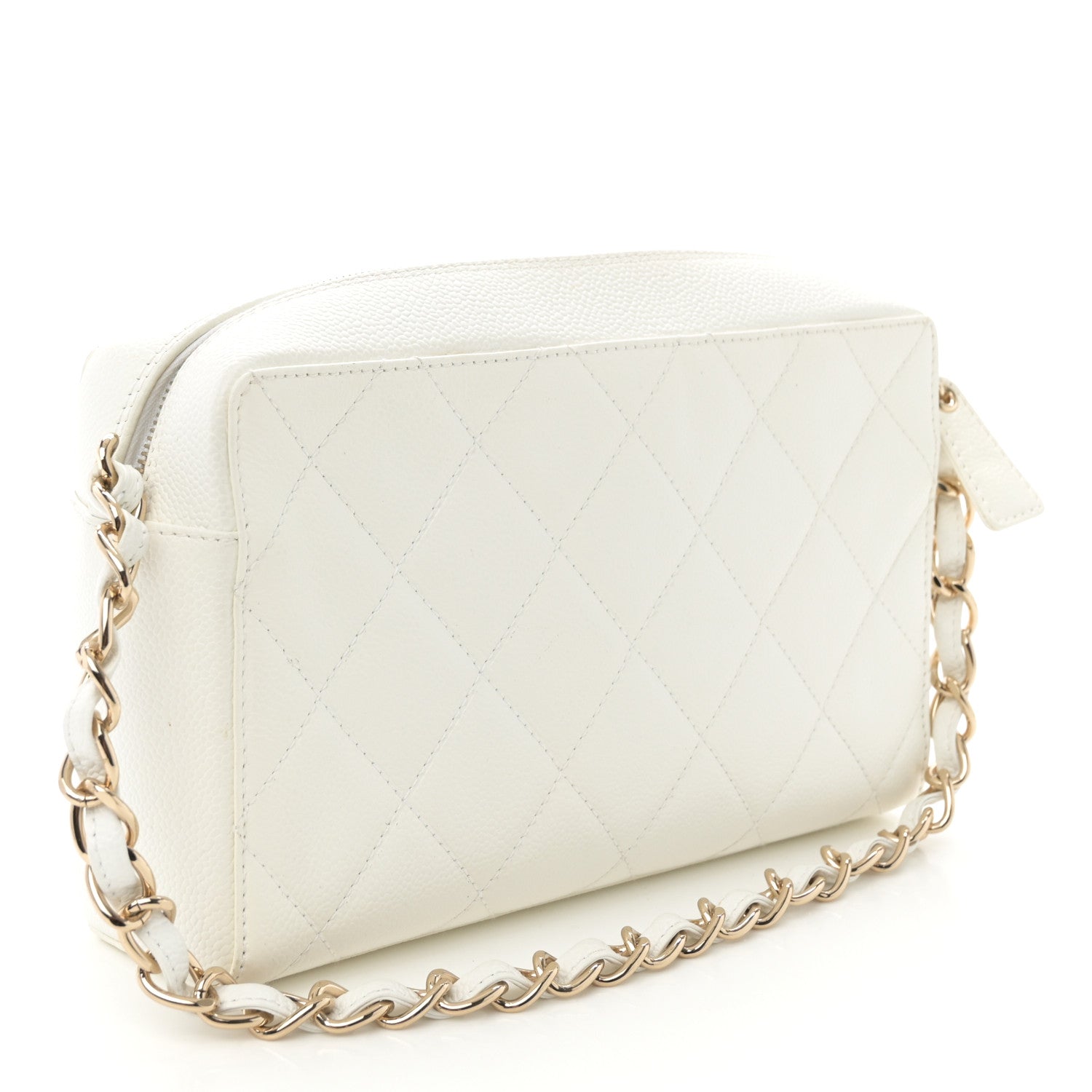 Chanel Caviar Quilted Camera Case White 3 of 10