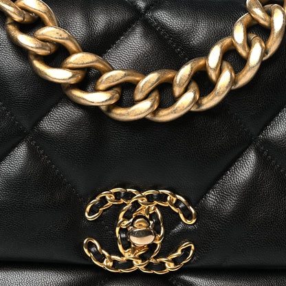Chanel Lambskin Quilted Large Chanel 19 Flap Black 8 of 10