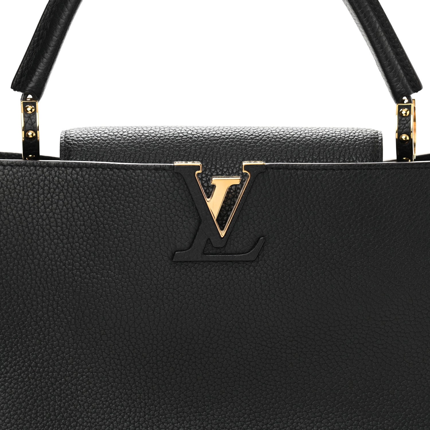 Louis Vuitton Taurillon Capucines MM Black Fuchsia 9 of 13