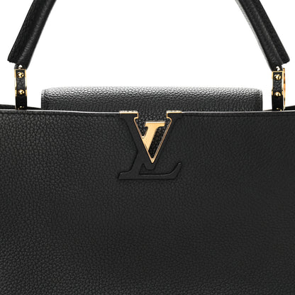 Louis Vuitton Taurillon Capucines MM Black Fuchsia 9 of 13