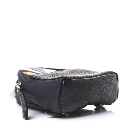 Fendi Nylon Cuoio Romano Nutria Fox Fur Monster Eyes Mini Backpack Charm Blue Black Multicolor 4 of 11