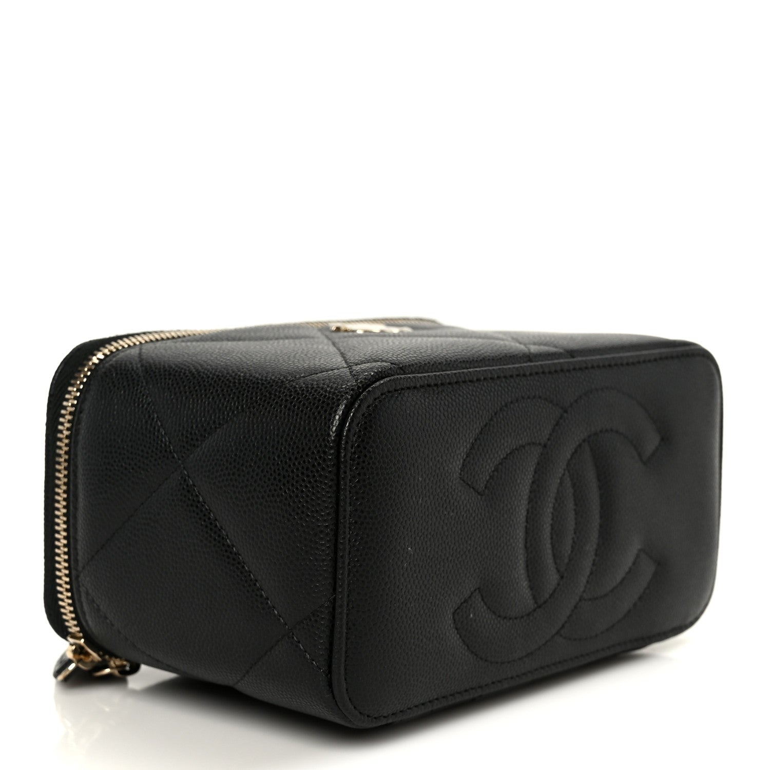 Chanel Caviar Quilted Top Handle Long Vanity Black 4 of 12