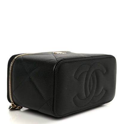 Chanel Caviar Quilted Top Handle Long Vanity Black 4 of 12