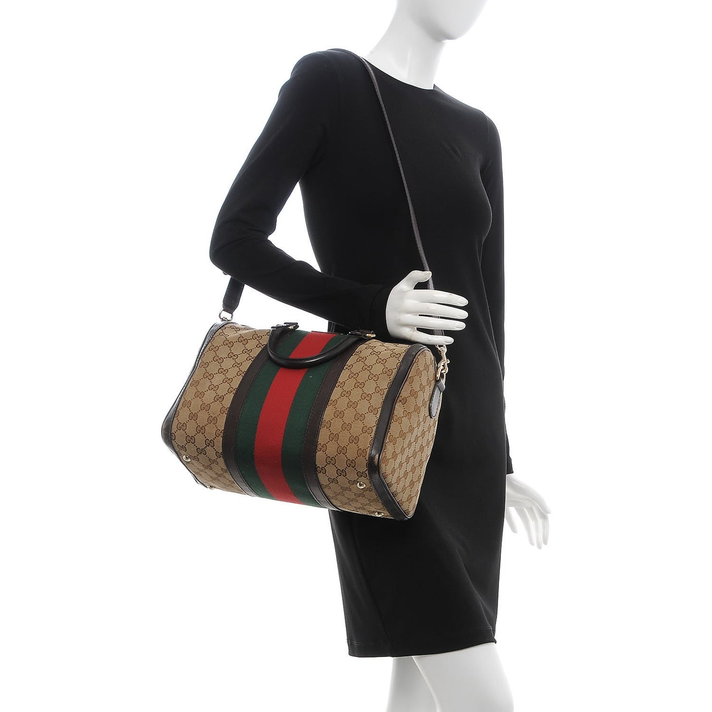 Monogram Vintage Web Medium Boston Dark Brown