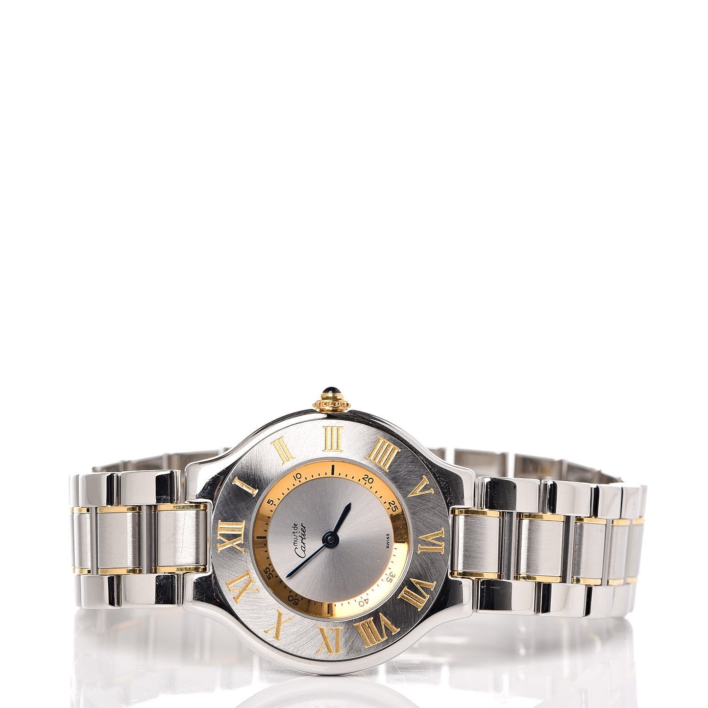 Stainless Steel 18K Yellow Gold 31mm Must De 21 Quartz Watch