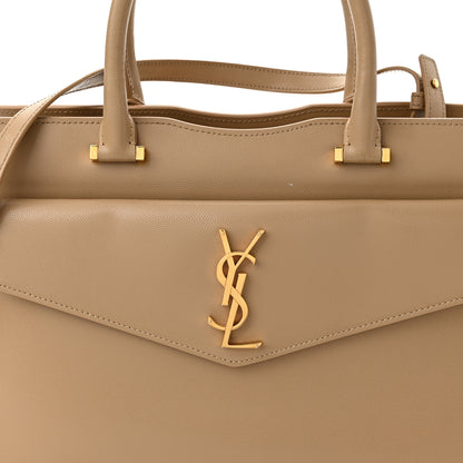 Saint Laurent Grain De Poudre Medium Uptown Tote Dark Latte 8 of 13
