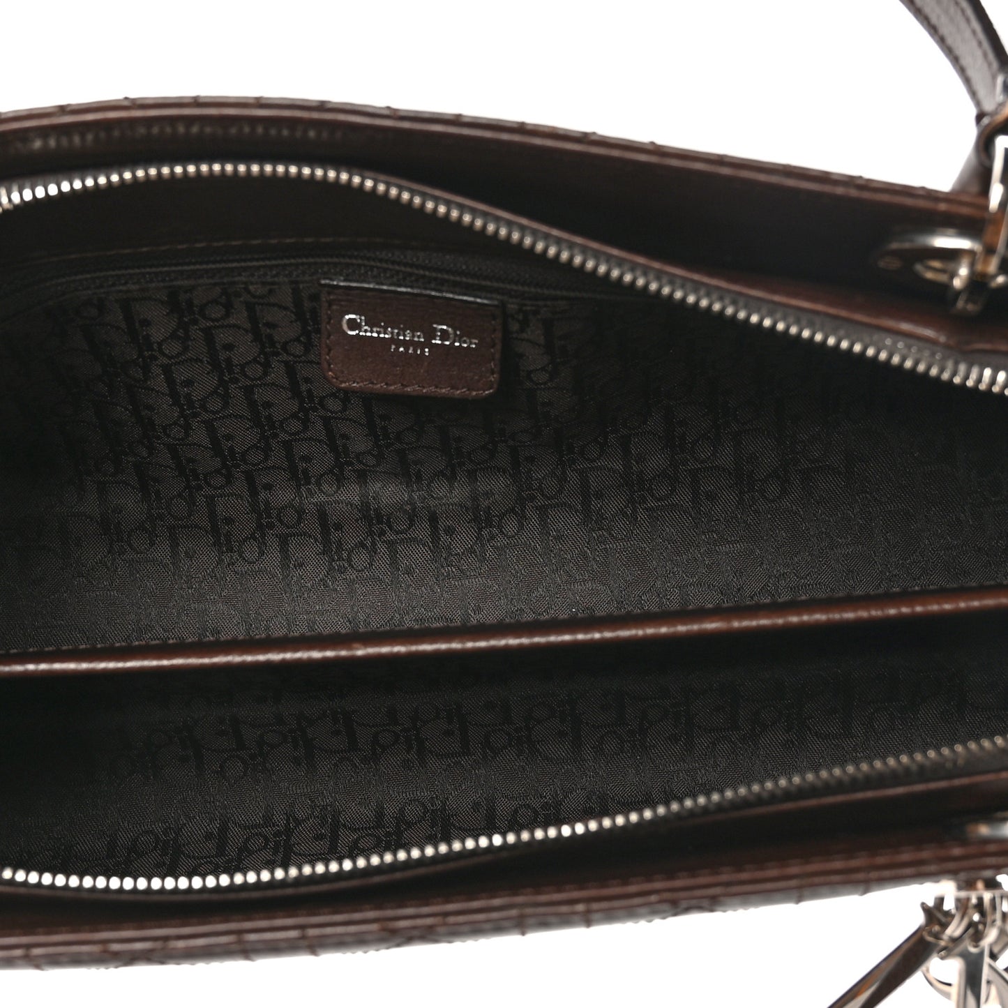 Cannage Stitched East West Lady Dior Brown