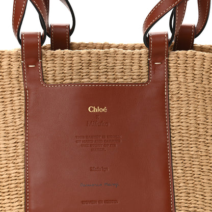 Chloe Raffia Calfskin Large Basket Tote Tan 8 of 10