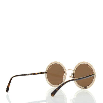 Chanel Metal Round Sunglasses 4226 Tortoise Gold 4 of 8