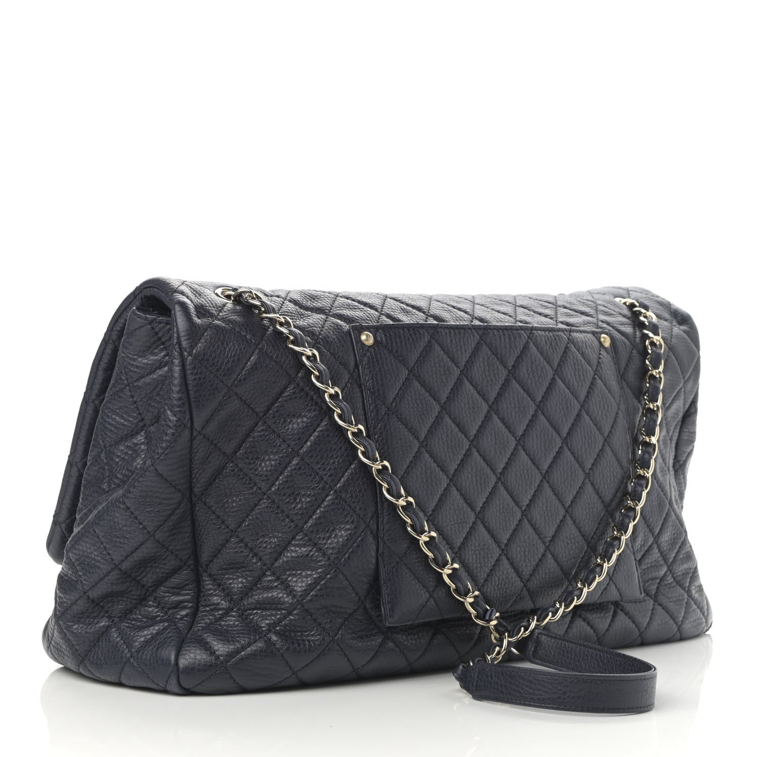 Chanel Calfskin Quilted XXL Travel Flap Bag Navy 3 of 12