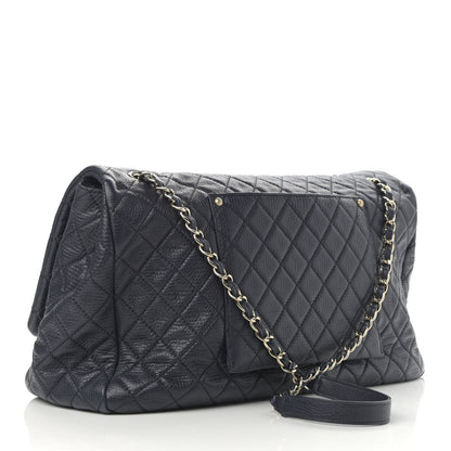 Chanel Calfskin Quilted XXL Travel Flap Bag Navy 3 of 12