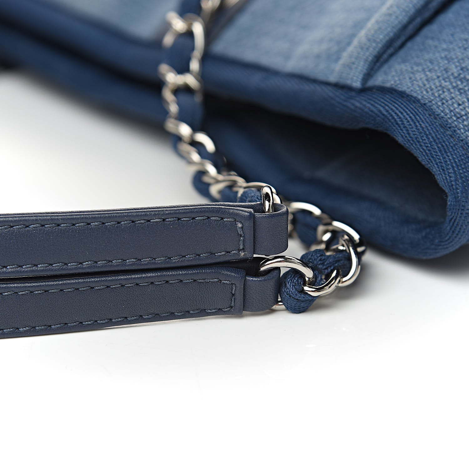 Chanel Canvas Small Deauville Tote Blue 9 of 15
