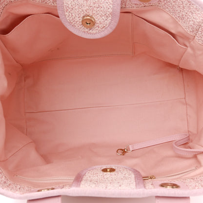 Chanel Lurex Boucle Deauville Medium Tote Pink 6 of 12