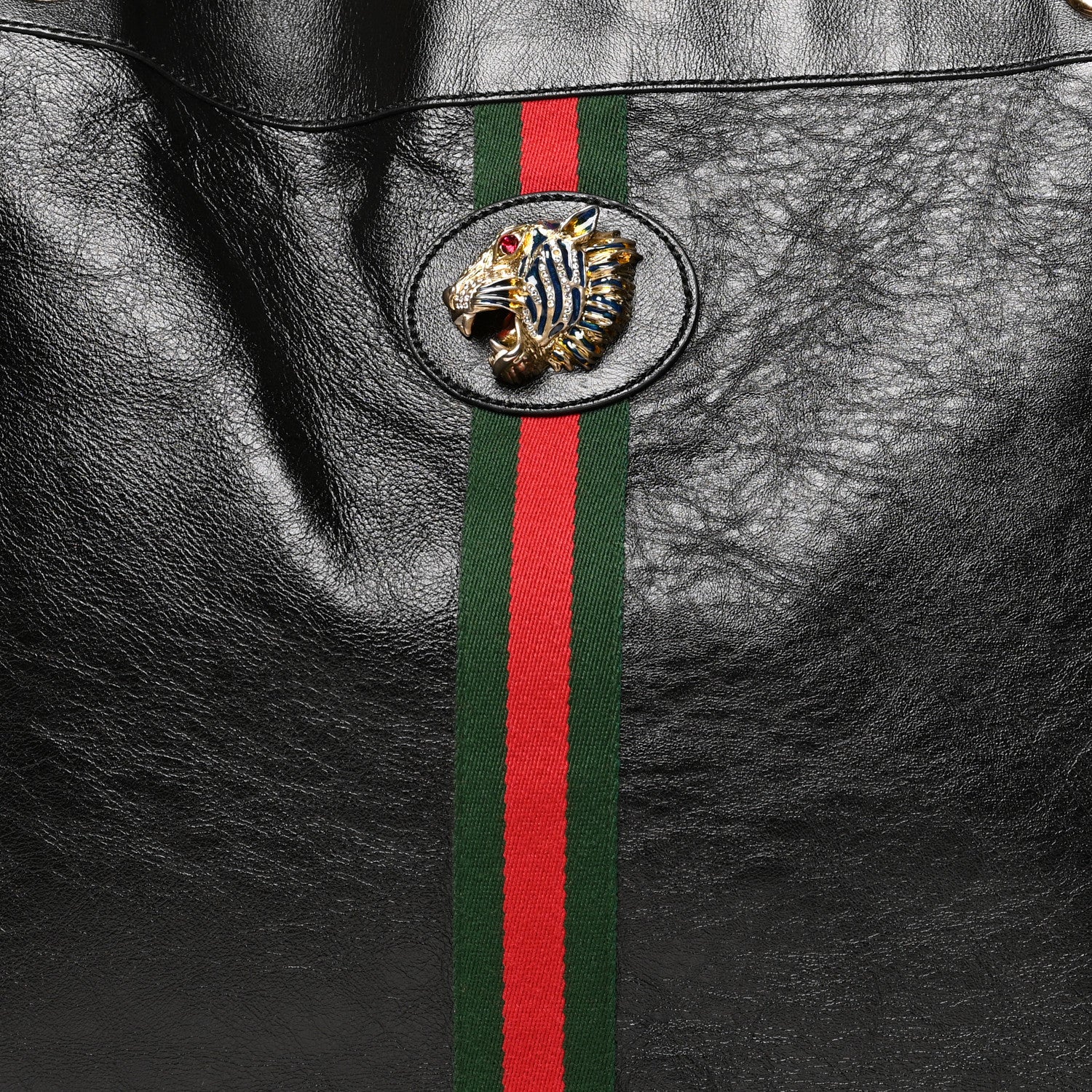 Gucci Calfskin Large Rajah Chain Tote Black 10 of 13
