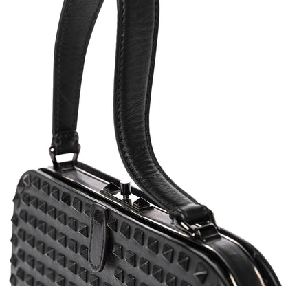 Valentino Garavani Vitello Rockstud All Over Top Handle Bag Black 12 of 13