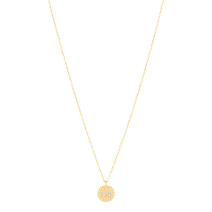 David Yurman 18K Yellow Gold Diamond Initial M Charm Necklace 1 of 5