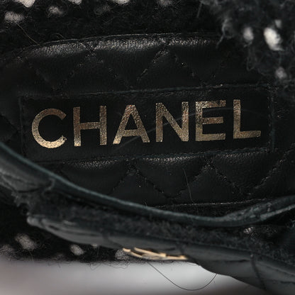 Chanel Cord Lambskin Quilted Logo Sandals 37 Black White 8 of 8
