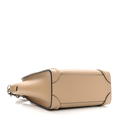 Celine Drummed Calfskin Nano Luggage Dune 4 of 11