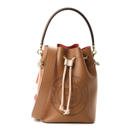 Fendi Vitello Grace F is Fendi Stamp Patch Perforated Small Mon Tresor Bucket Bag Nocciola 1 of 11
