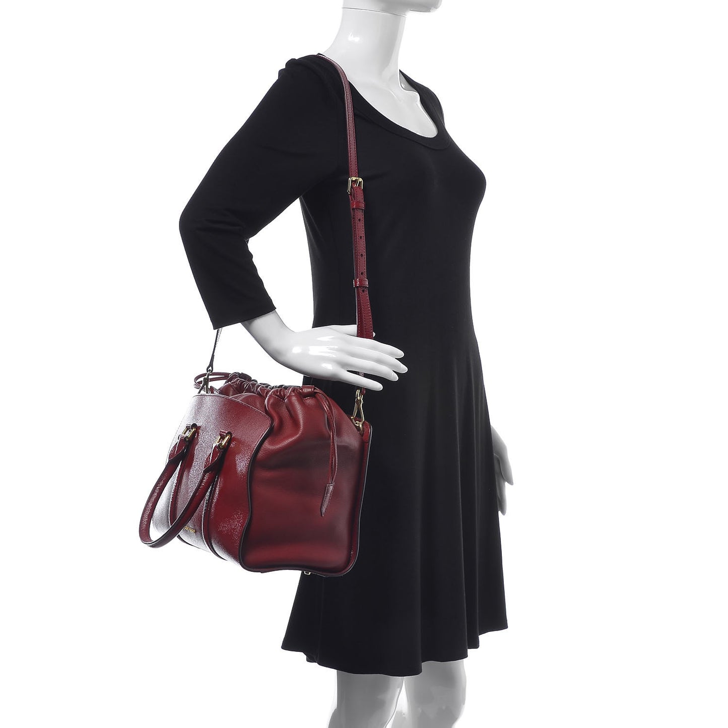 Patent Calfskin Medium Dinton Tote Alizarin Crimson