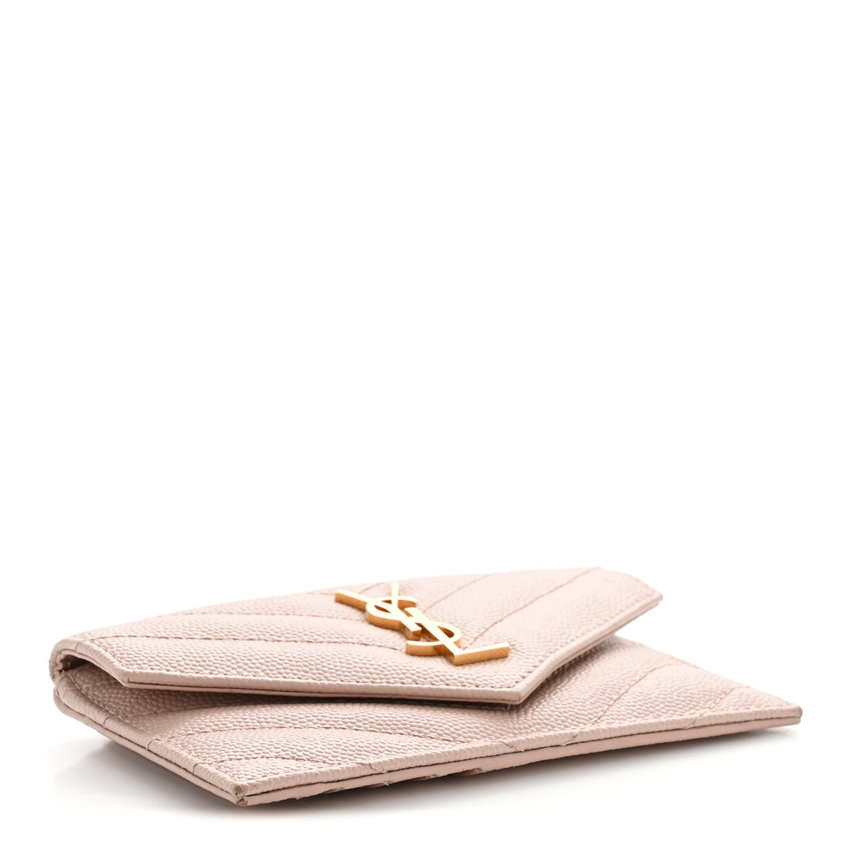 Grain De Poudre Matelasse Chevron Monogram Compact Wallet Pale Pink
